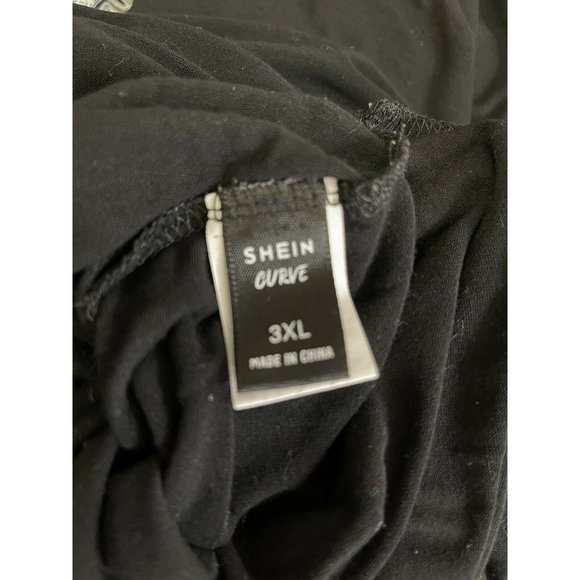 Shein Curve Top Womens Plus Size 3XL Solid Black Long Sleeve Hi Lo Shirt - Picture 9 of 9